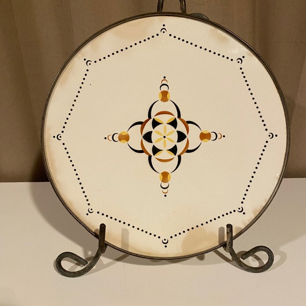 RARE Theodore Paetsch MCM Art Deco Cake Plate‎ 1930s #5623 12” Germany